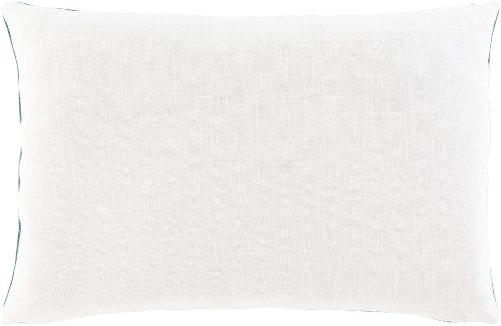 Suji SJI-004 Woven Lumbar Pillow in Teal & White