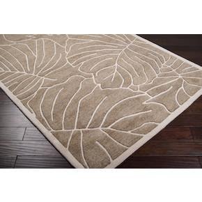 Studio Collection Wool Area Rug in Antique White and Mushroom