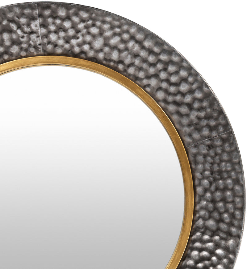 Trevin TEV-001 Round Mirror in Silver by Surya