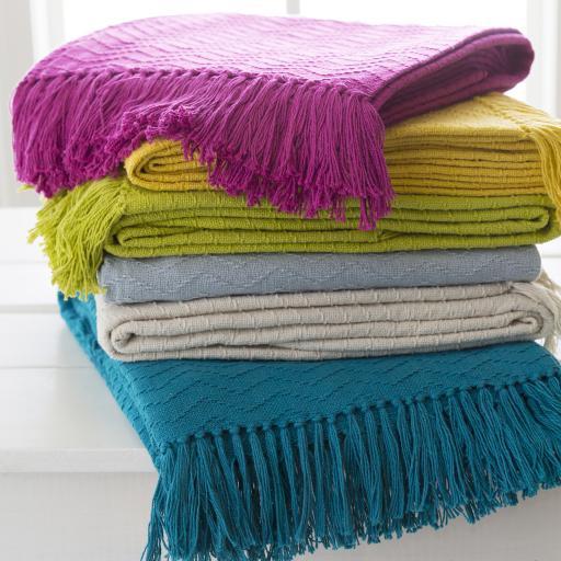 Thelma Throw Blankets in Bright Yellow Color
