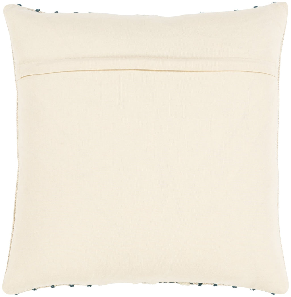 Tanya TNY-001 Woven Pillow in Ivory & Bright Blue