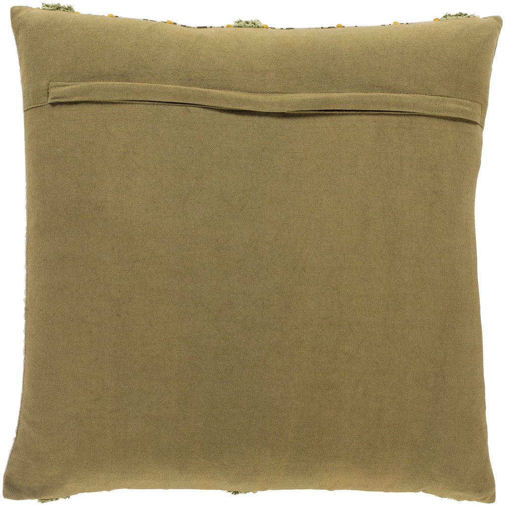 Tanzania TZN-003 Woven Pillow in Olive & Beige
