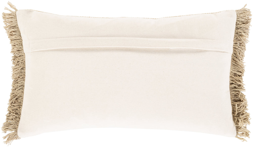 Suri USR-008 Hand Woven Lumbar Pillow in Ivory & Khaki