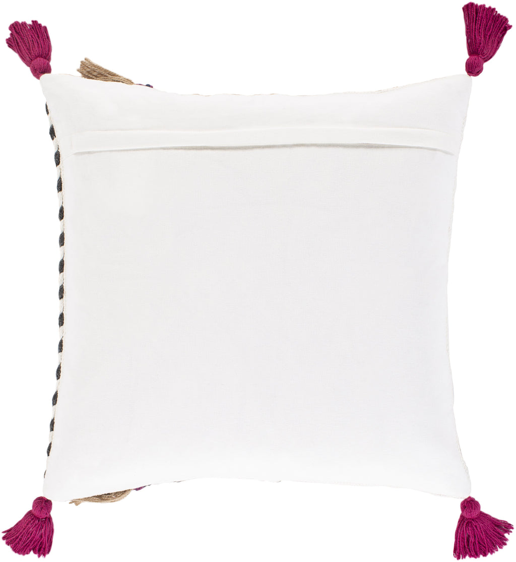 Zuri ZRI-001 Woven Pillow in White & Charcoal by Surya